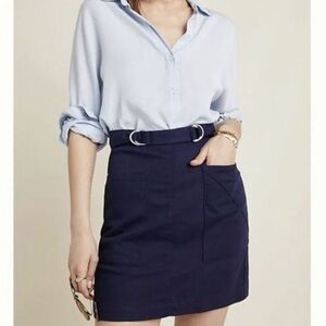 Anthropologie | Pilcro and the Letterpress Mina Navy Blue Mini Utility Skirt (6)